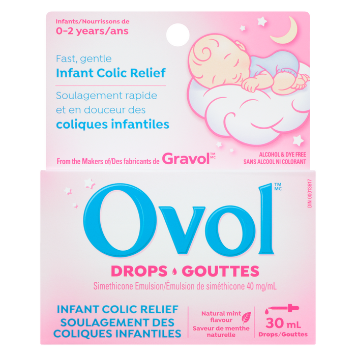 Gouttes Ovol pour le soulagement des coliques chez le nourrisson de 0 à 2 ans, 30 ml