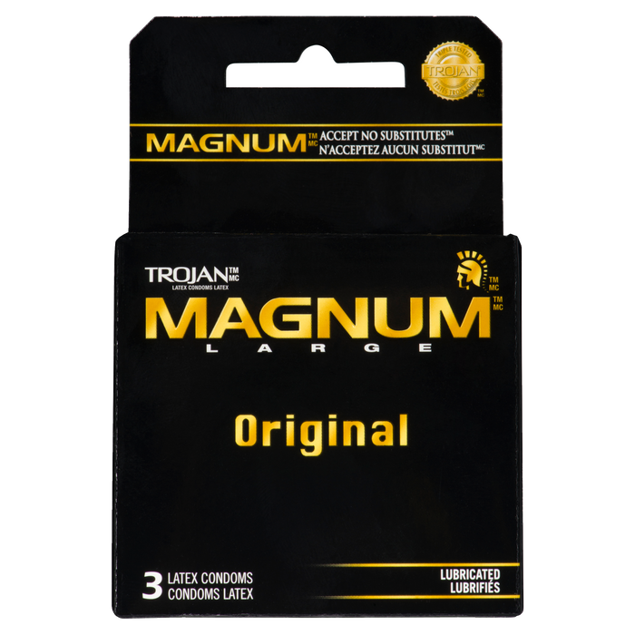 Trojan Magnum Large Original Lubricated 3 Latex Condoms