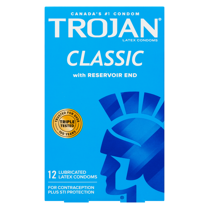 Préservatifs en latex lubrifiés Trojan Classic 12