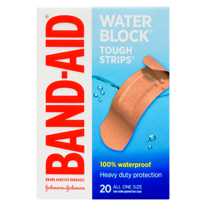 Band-Aid Water Block Tough Strips Brand Adhesive Bandages 20 All One Size