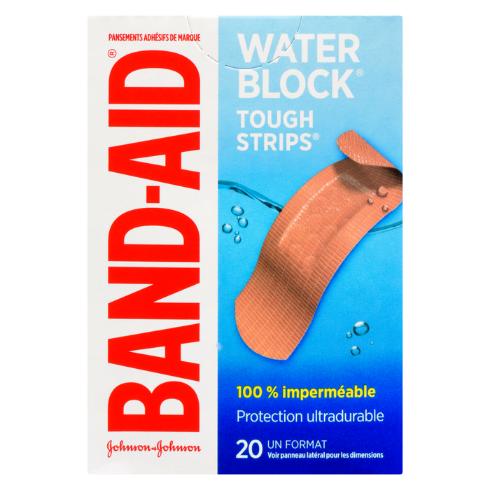 Band-Aid Water Block Tough Strips Brand Adhesive Bandages 20 All One Size