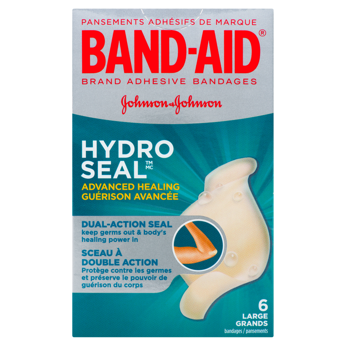 Band-Aid Hydro Seal Brand Adhesive Bandages Advanced Healing 6 Large Bandages