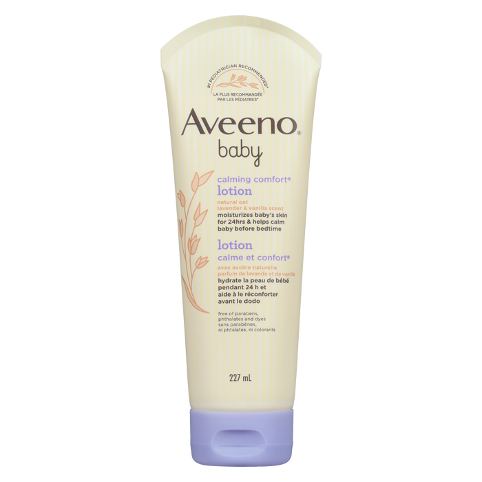 Lotion apaisante et réconfortante pour bébé Aveeno, parfum naturel d'avoine, de lavande et de vanille, 227 ml