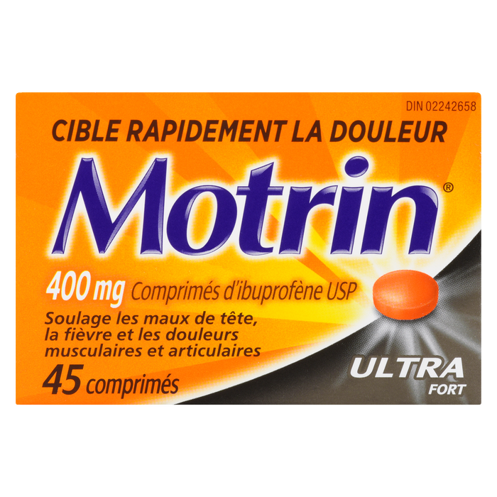 Motrin Ibuprofen Tablets USP 400 mg Super Strength 45 Tablets