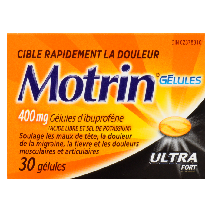 Motrin Gels liquides Capsules d'ibuprofène Super Strength 400 mg 30 capsules