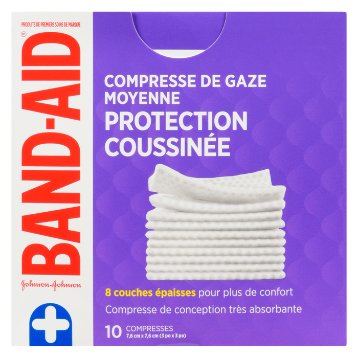 Compresses de gaze Band-Aid Cushion-Care Medium 10 compresses