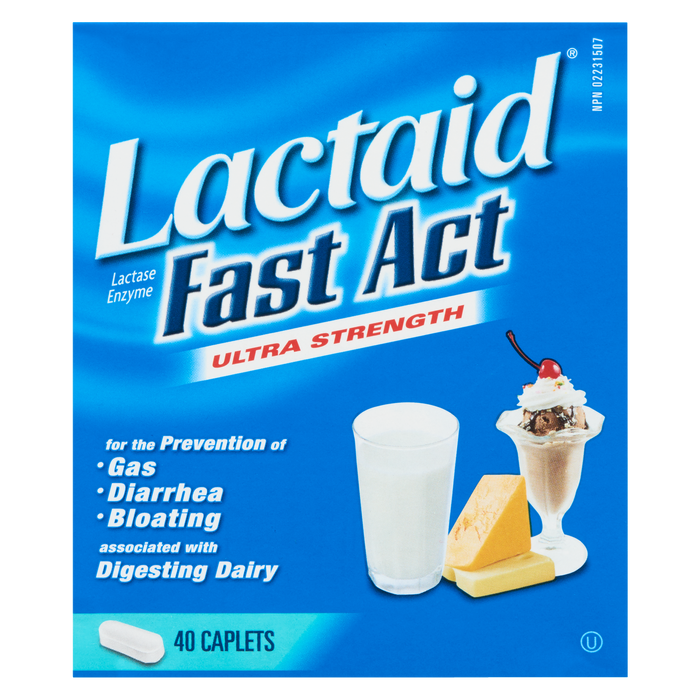 Lactaid Lactase Enzyme Fast Act Ultra Strength 40 Caplets