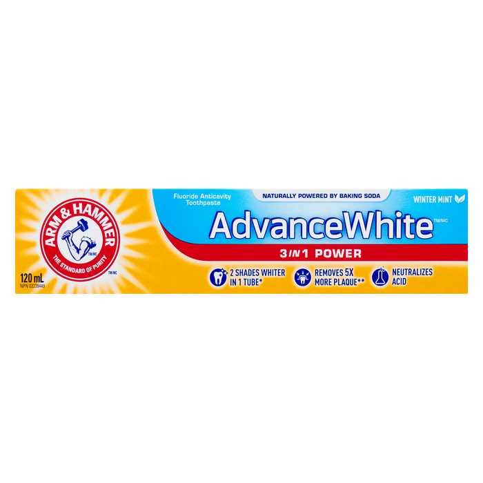 ARM & HAMMER Fluoride Anticavity Toothpaste Advance White 3 in 1 Power Winter Mint 120 ml