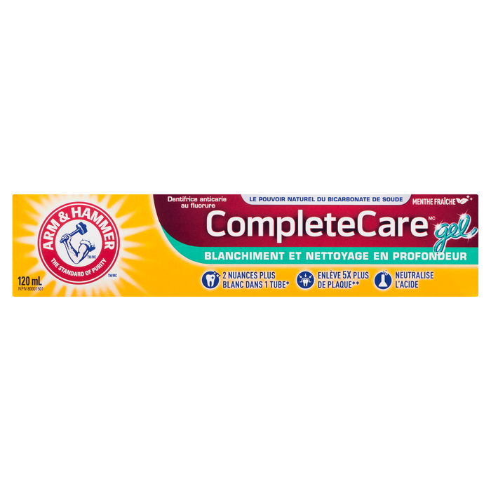 Arm & Hammer Complete Care Gel Fluoride Anticavity Toothpaste Fresh Mint 120 ml