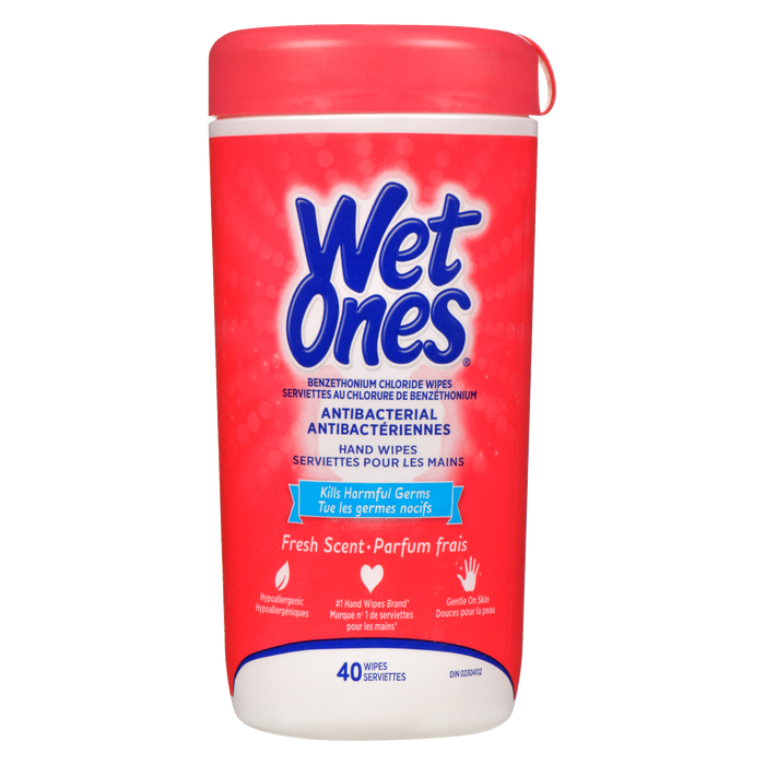 Lingettes pour les mains Wet Ones antibactériennes au parfum frais 40 lingettes