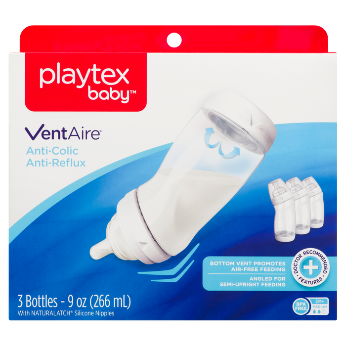 Playtex Baby VentAire Medium 3M+ 266 ml 3 biberons