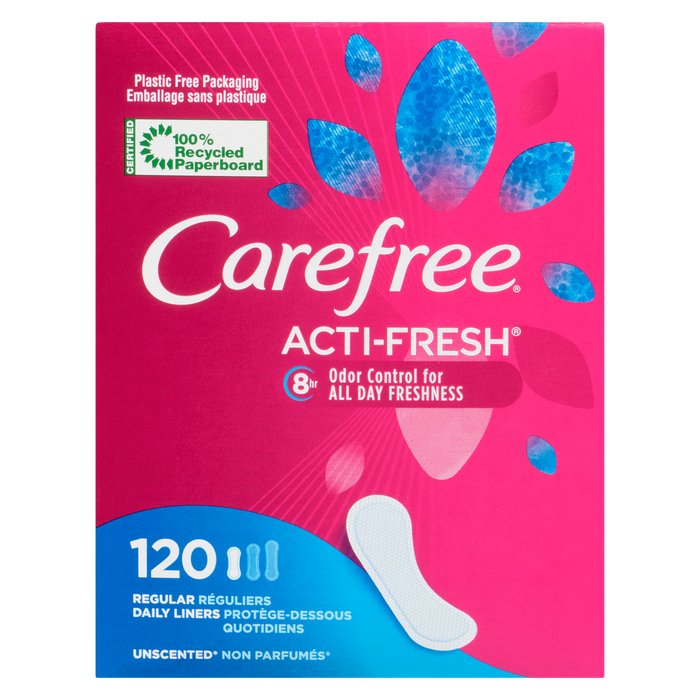 Carefree Acti-Fresh Lot de 120 protège-dessous quotidiens non parfumés