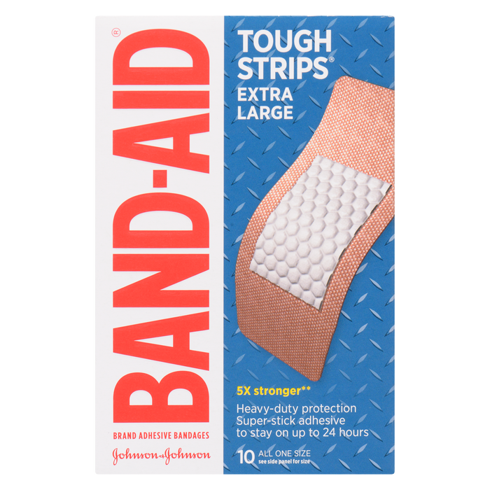 Band-Aid Tough Strips Brand Adhesive Bandages Extra Large 10 All One Size