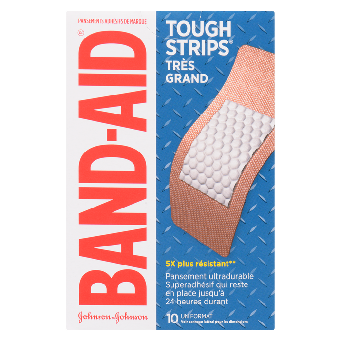 Band-Aid Tough Strips Brand Adhesive Bandages Extra Large 10 All One Size