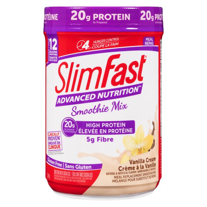 SlimFast Advanced Nutrition Meal Replacement Smoothie Mix Vanilla Cream 324 g