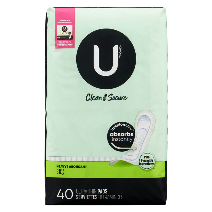 U by Kotex Clean & Secure Heavy 40 Ultra Thin Pads