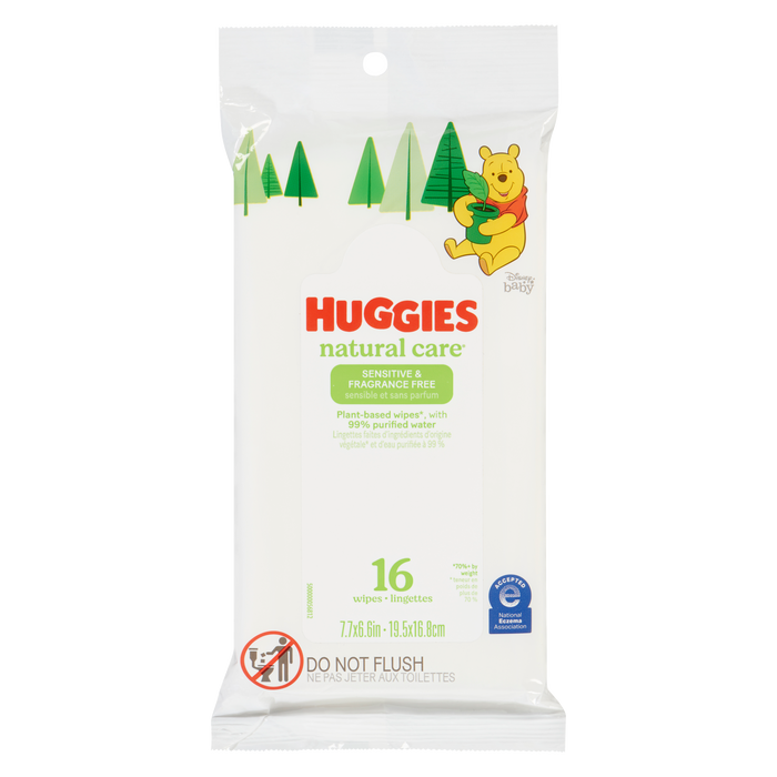 Lingettes Huggies Natural Care 16 lingettes