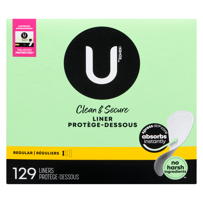 U by Kotex Clean & Secure Regular 129 Liners