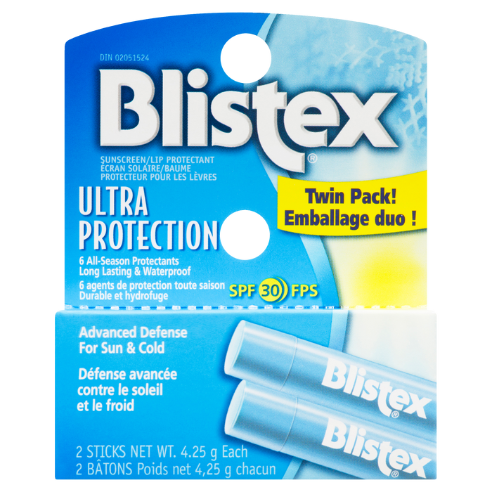 Blistex Sunscreen/Lip Protectant Ultra Protection SPF 30 Twin Pack! 2 Sticks x 4.25 g Each