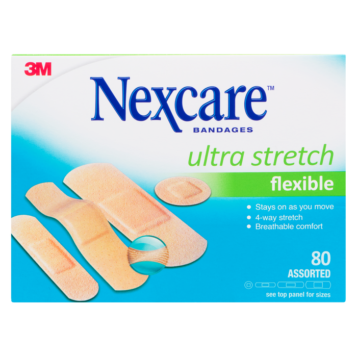 Pansements Nexcare Ultra Stretch 80 assortis