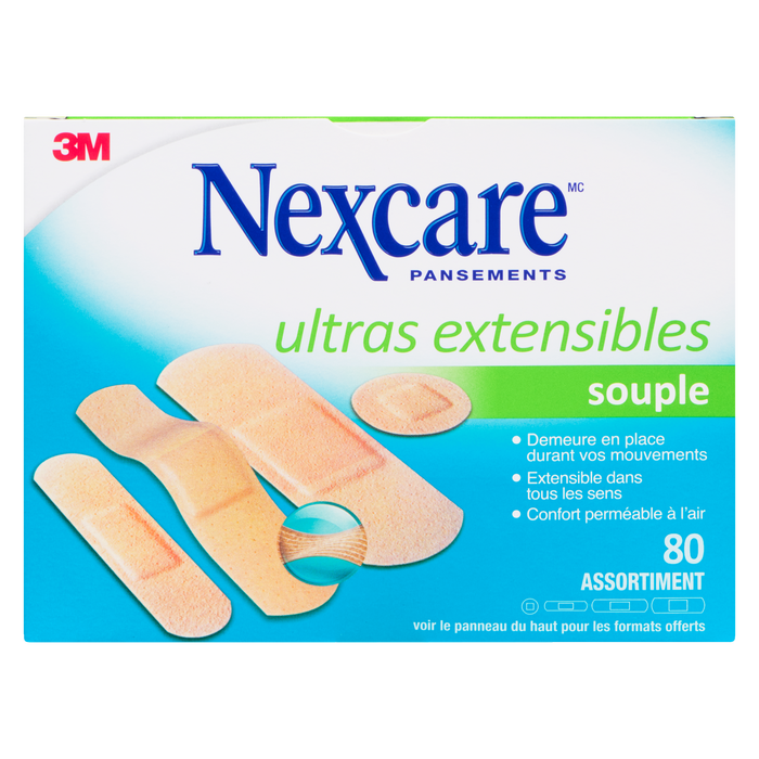 Pansements Nexcare Ultra Stretch 80 assortis