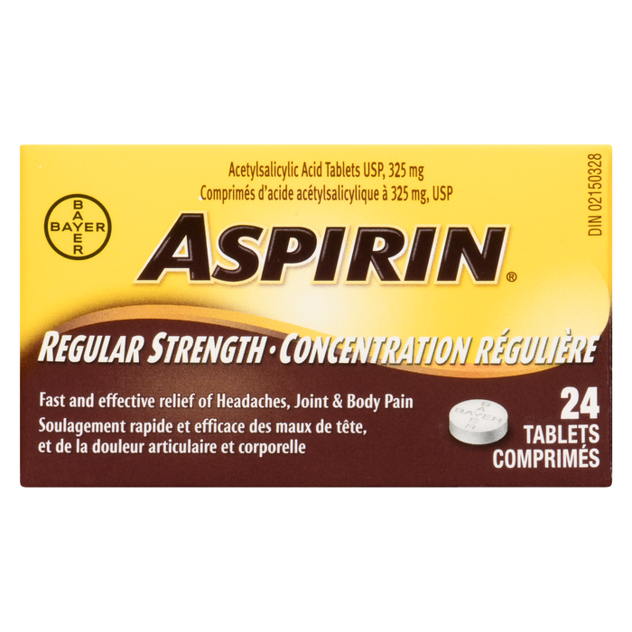 ASPIRIN Acetylsalicylic Acid Tablets USP, 325 mg Regular Strength 24 Tablets