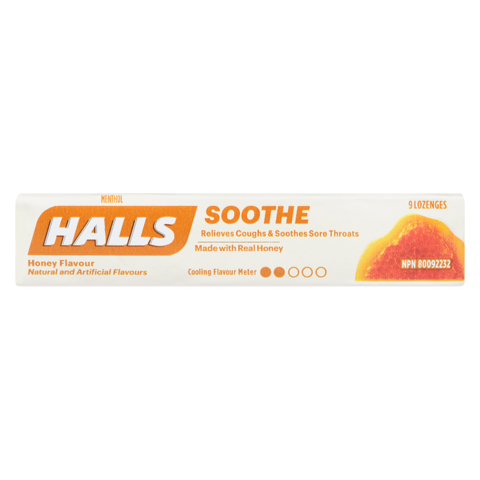 Halls Soothe Menthol Saveur Miel 9 Pastilles