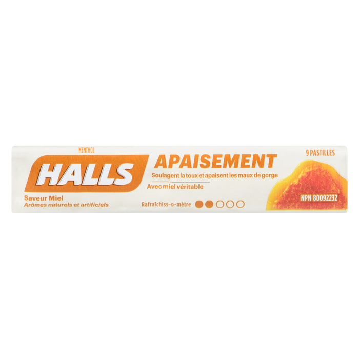 Halls Soothe Menthol Saveur Miel 9 Pastilles