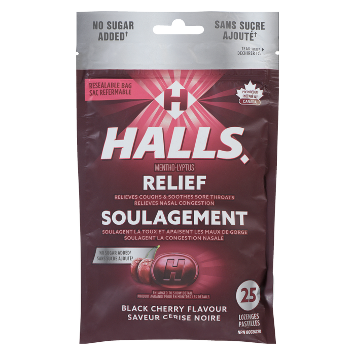 Halls Relief Mentho-Lyptus Black Cherry Flavour 25 Lozenges