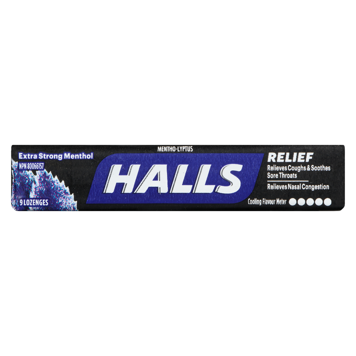 Halls Relief Mentho-Lyptus Extra Strong Menthol 9 Lozenges