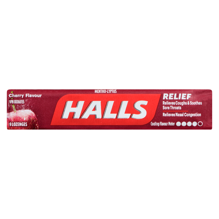 Halls Relief Mentho-Lyptus Cherry Flavour 9 Lozenges