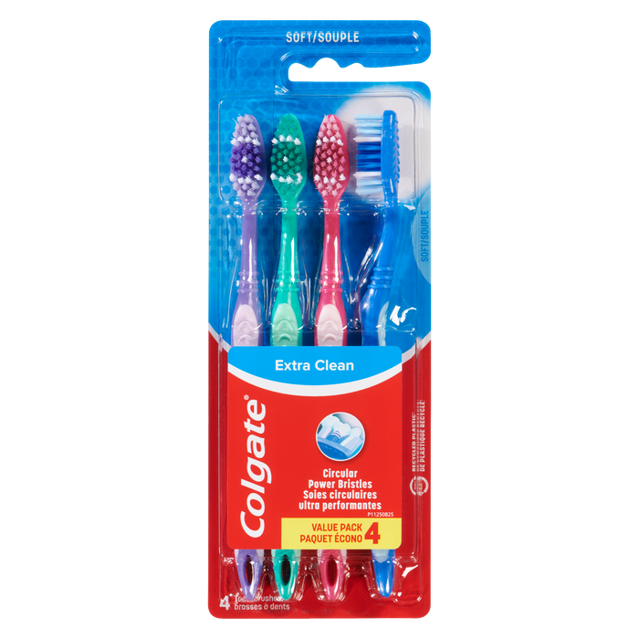 Colgate Extra Clean Toothbrushes Soft Value Pack 4 Toothbrushes