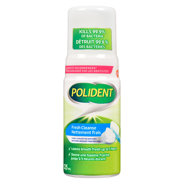 Polident Foam Cleanser for Dentures Fresh Cleanse 125 ml