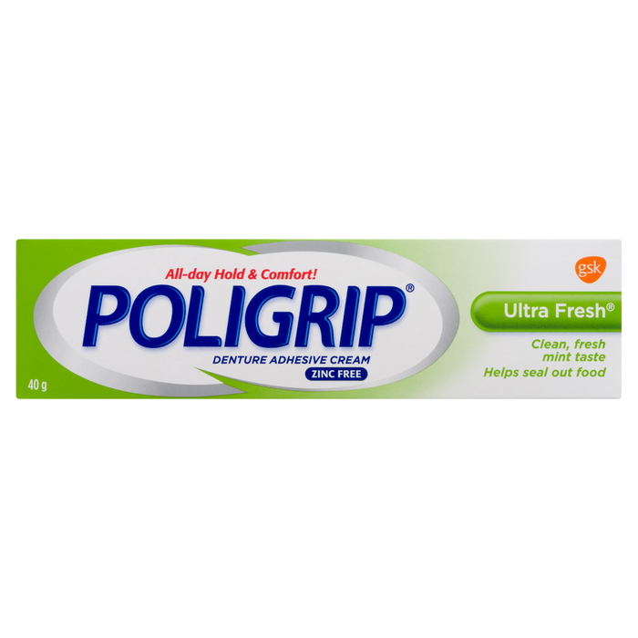 Crème adhésive pour prothèses dentaires Poligrip Ultra Fresh 40 g