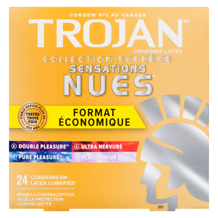 Trojan Naked Sensations Value Pack 24 Lubricated Latex Condoms