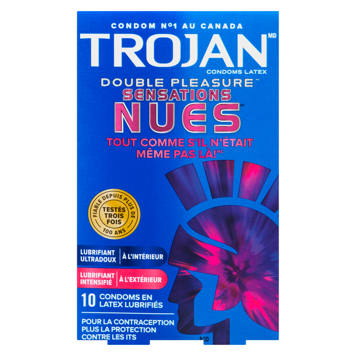 Trojan Naked Sensations Double Pleasure 10 Lubricated Latex Condoms