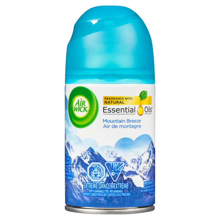 Recharge pour vaporisateur automatique Air Wick Essential Oils Freshmatic Brise des montagnes 180 g