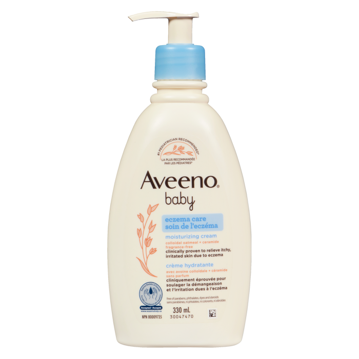 Crème hydratante pour bébé Aveeno pour le soin de l'eczéma 330 ml