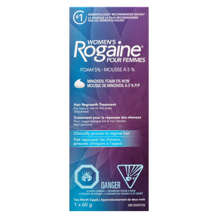 Women's Rogaine Hair Regrowth Treatment Minoxidil Foam 5% w/w 1 x 60 g