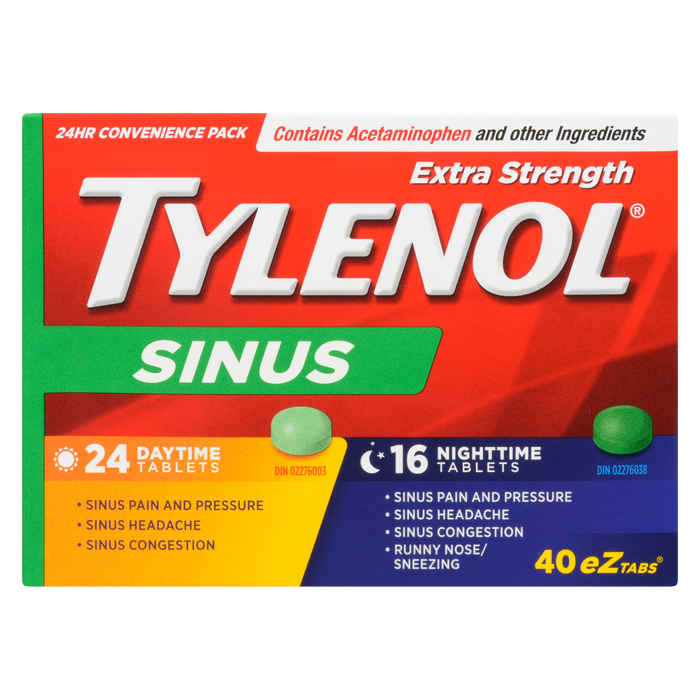 Tylenol Sinus Extra Fort 24h Coffret pratique 40 eZtabs