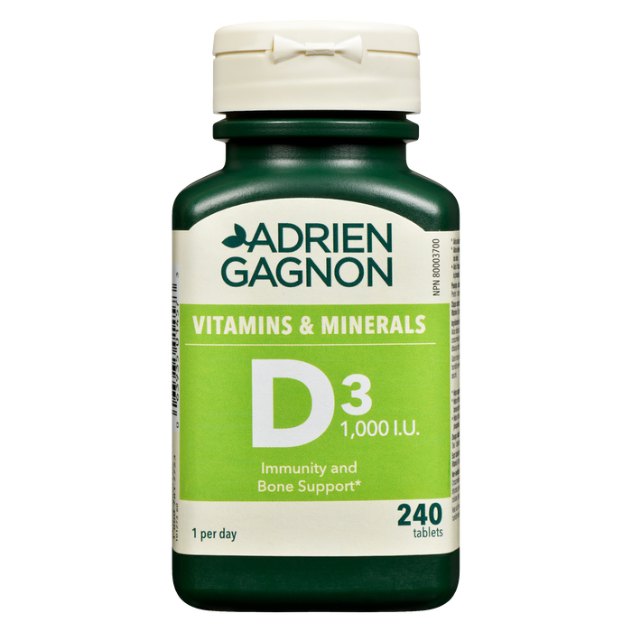 Adrien Gagnon D3 1000 I.U. 240 Tablets