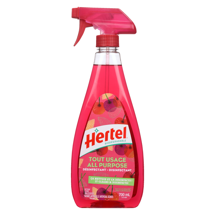 Hertel Biodégradable Disinfectant Cleaner All Purpose Cherry & Almond 700 ml