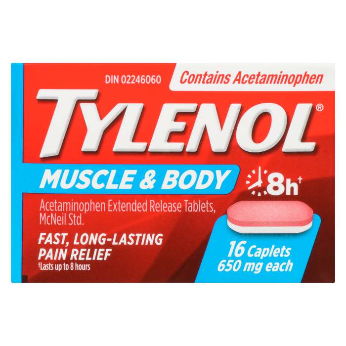 Tylenol Muscles et Corps 650 mg 16 comprimés