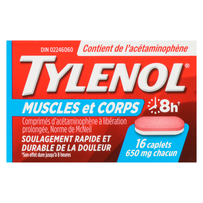 Tylenol Muscles et Corps 650 mg 16 comprimés