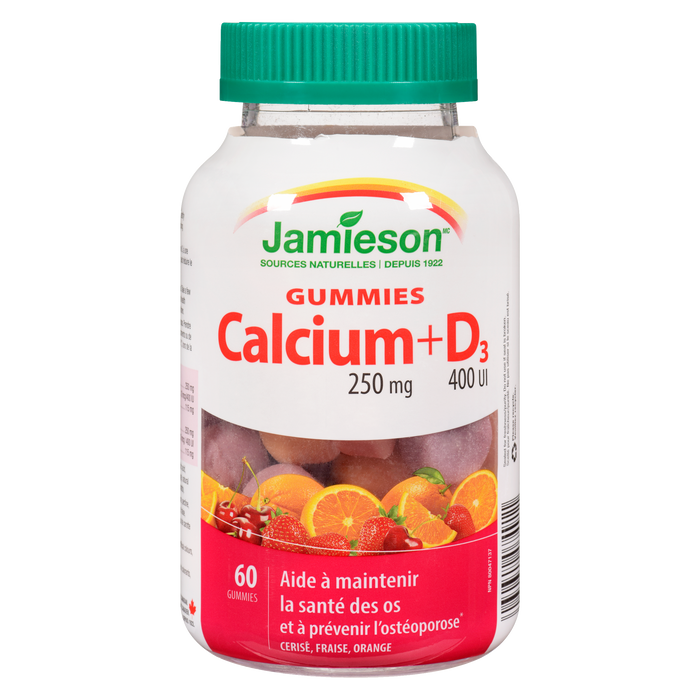 Jamieson Gummies Calcium + D₃ 250 mg 400 IU 60 Gummies