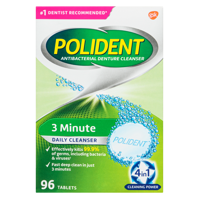 Polident Daily Cleanser 3 Minute 96 Tablets