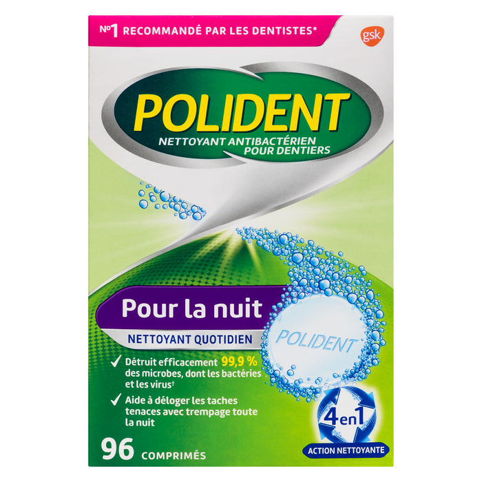 Polident Daily Cleanser Overnight 96 Tablets