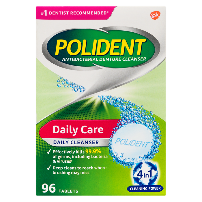 Polident Nettoyant Quotidien Soin Quotidien 96 Comprimés