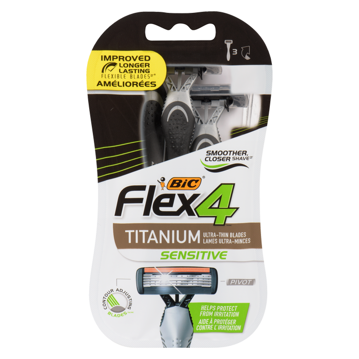 Lames ultra-fines Bic Flex 4 en titane Sensitive