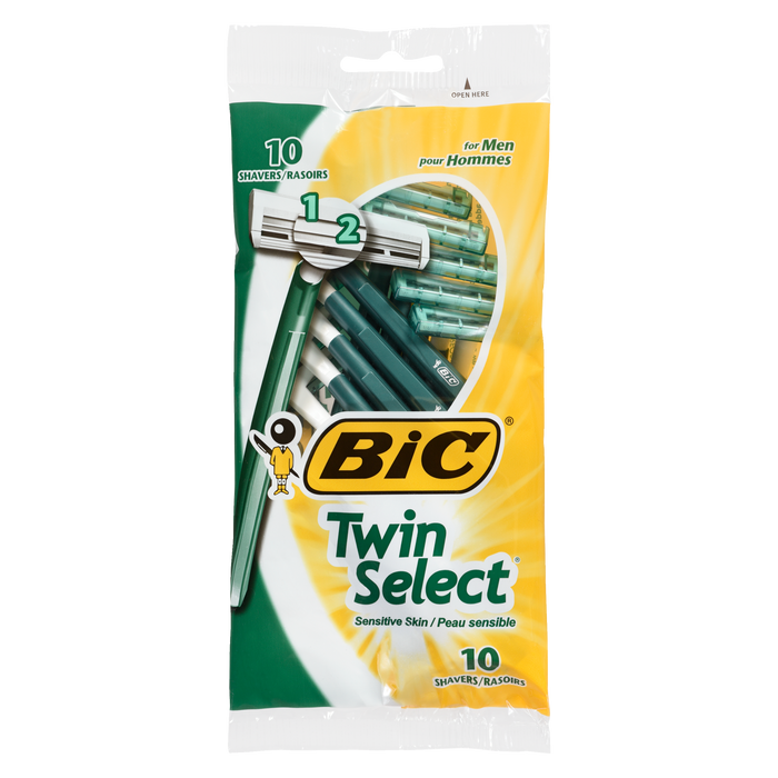 Bic Twin Select pour hommes peau sensible 10 rasoirs